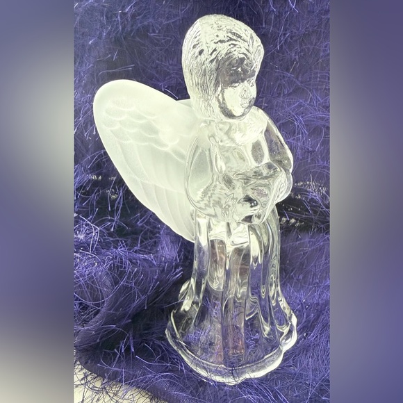 Glass Angel Figurine with a Taper Candle Holder between Wings - Picture 9 of 13